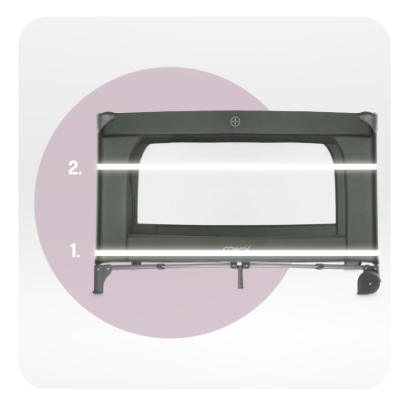 Patut pliabil cu doua nivele si masuta de infasat, 60x120 cm, Momi, Belove Plus - Green [8]