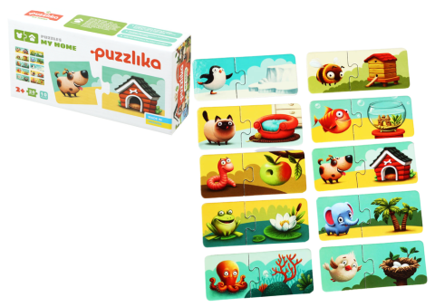 Puzzle pentru copii, 2 Ani+, Puzzlika - Casuta animalelor [2]