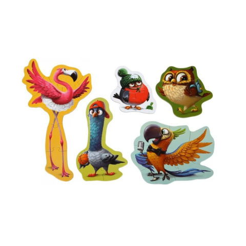Puzzle pentru copii 5in1, 2 ani+, Puzzlika - Birds [1]