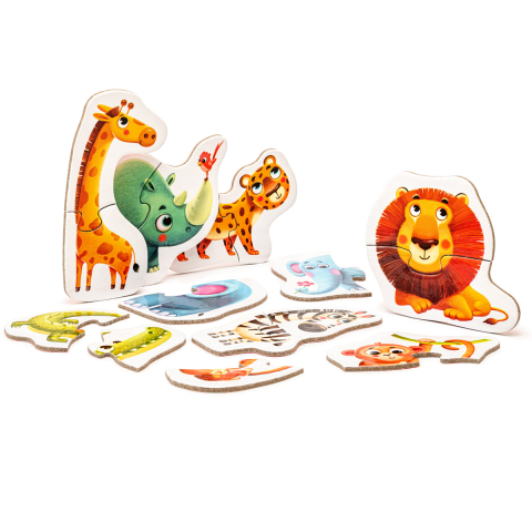 Puzzle pentru copii, 2 Ani+, Puzzlika - Animalutele Africane [1]