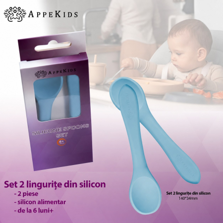 Set 2 lingurițe din silicon AppeKids, 6 luni+ [3]