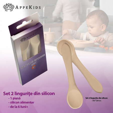 Set 2 lingurițe din silicon AppeKids, 6 luni+ [3]