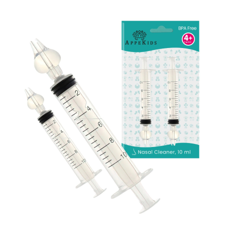 Irigatoare nazale - Set 2 seringi pentru lavaj nazal, APPEKIDS, 10ml, 4Luni+