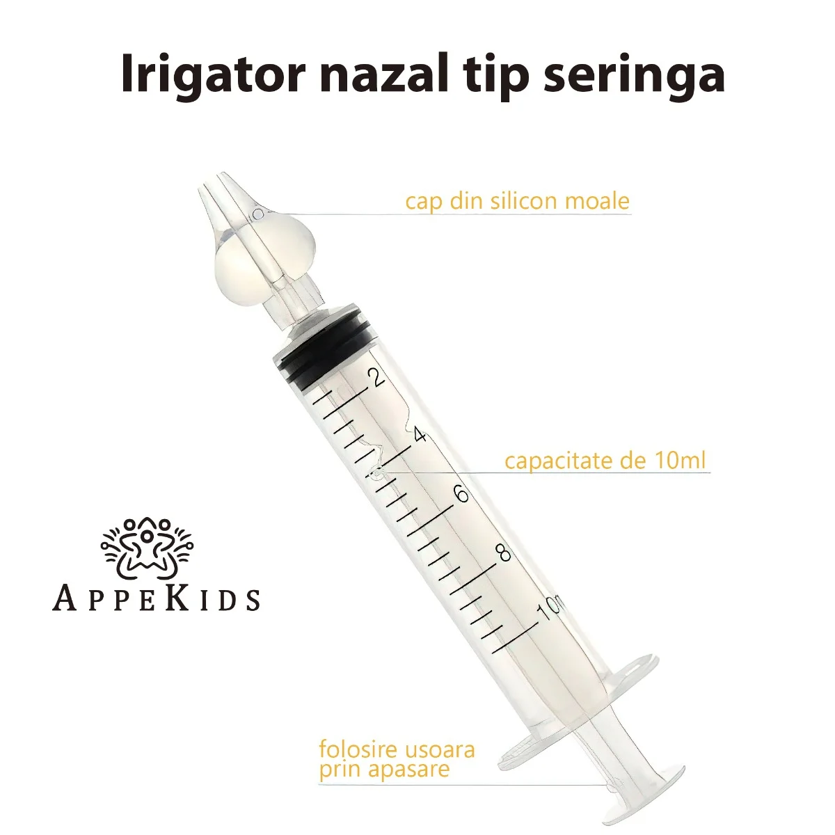 Set 2 seringi pentru lavaj nazal, APPEKIDS, 10ml, 4Luni+ [5]