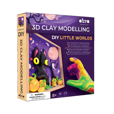 Seturi creative - Set creatie Wood & Craft - Little Worlds, 21*21cm - Ghost Cat