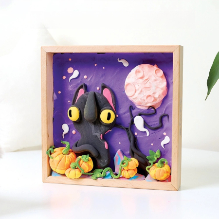 Set creatie Wood & Craft - Little Worlds, 21*21cm - Ghost Cat [3]
