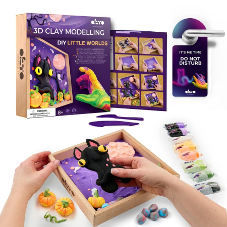 Set creatie Wood & Craft - Little Worlds, 21*21cm - Ghost Cat [1]