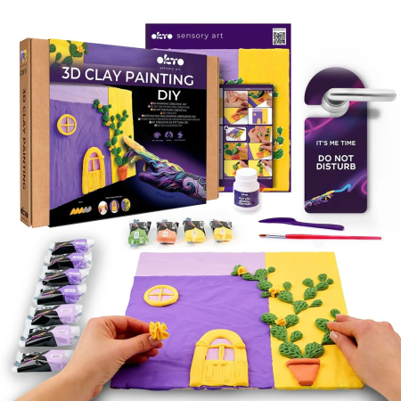 Set creativ de modelaj 3D OKTO Lavender Midday, Air Clay, 14 ani+ [1]