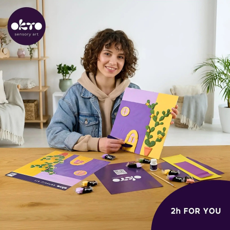 Set creativ de modelaj 3D OKTO Lavender Midday, Air Clay, 14 ani+ [5]