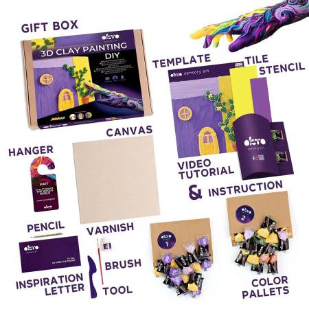 Set creativ de modelaj 3D OKTO Lavender Midday, Air Clay, 14 ani+ [2]