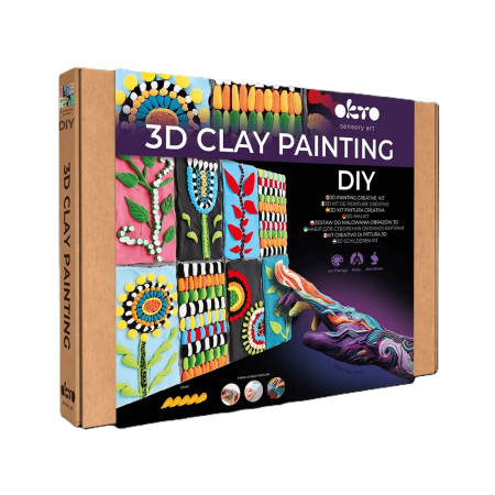 Noutăți - Set creativ de modelaj 3D OKTO Patchwork Garden, Air Clay, 14 ani+