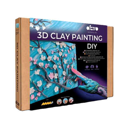 Noutăți - Set creativ de modelaj 3D OKTO Ramuri de migdal înflorit, Air Clay, 14 ani+