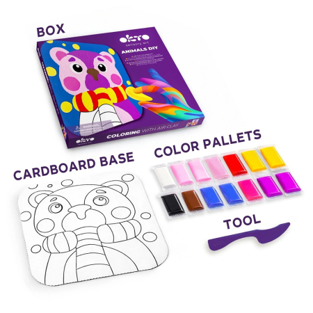 Set creativ de modelaj 3D OKTO Ursuleț, Air Clay, 24 × 24 cm, 5 ani+ [1]