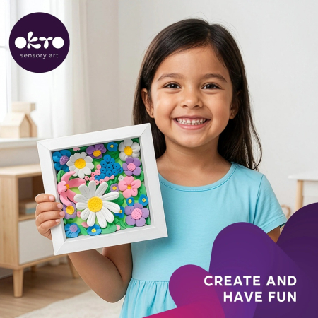 Set creativ de modelaj 3D OKTO Wildflowers, Air Clay, 15 × 15 cm, 5 ani+ [2]