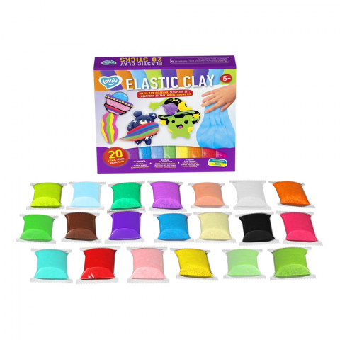 Set de creatie cu argila usoara 20 buc, Lovin - Elastic Clay [1]