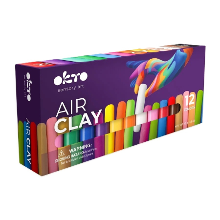 Noutăți - Set de modelaj OKTO Air Clay, 12 culori, 72 g, 3 ani+