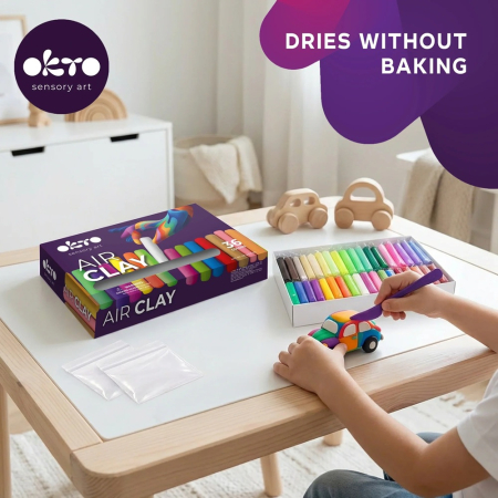 Set de modelaj OKTO Air Clay, 24 culori, 144 g, 3 ani+ [3]
