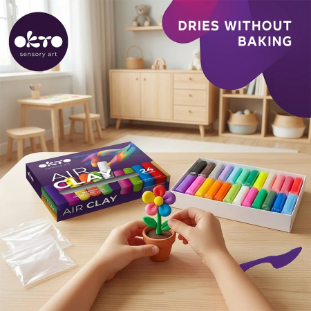 Set de modelaj OKTO Air Clay, 24 culori, 144 g, 3 ani+ [2]