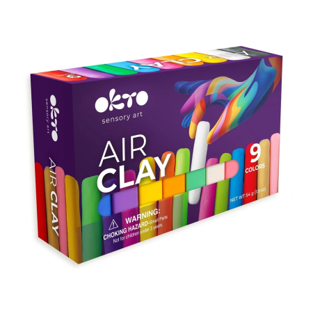 Noutăți - Set de modelaj OKTO Air Clay, 9 culori, 54 g, 3 ani+