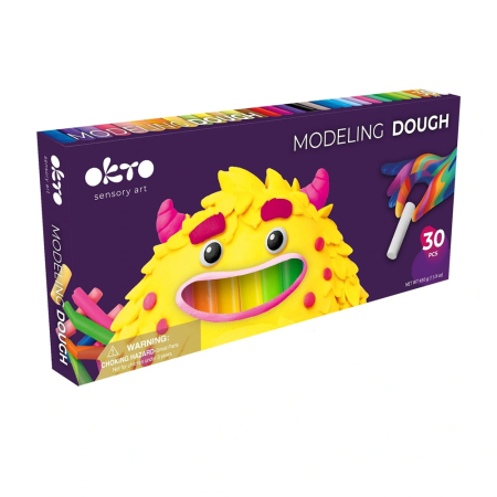 Noutăți - Set de plastilină pentru modelaj OKTO, 30 de batoane, 450 g, 3 ani+