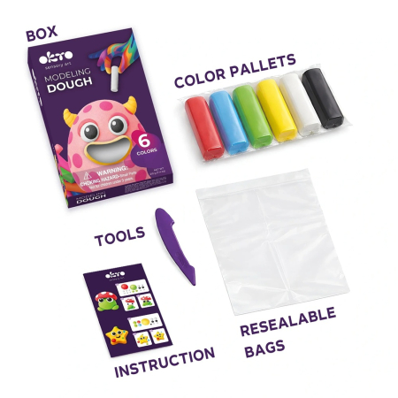 Set de plastilină pentru modelaj OKTO, 6 culori, 210 g, 3 ani+ [1]