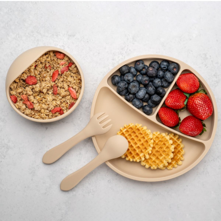 Seturi de hranire - Set pentru diversificare AppeKids Basic, 4 piese, silicon alimentar, 6 luni+