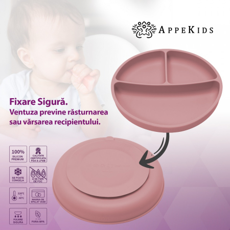 Set Diversificare, AppeKids, 100% Silicon, Basic - Old Rose [3]