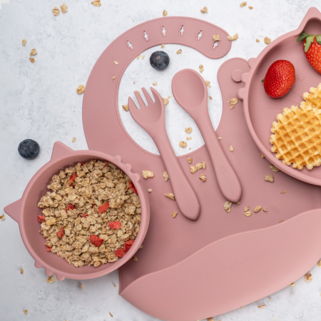 Set Diversificare, AppeKids, 100% Silicon, Kitty - Old Rose [1]