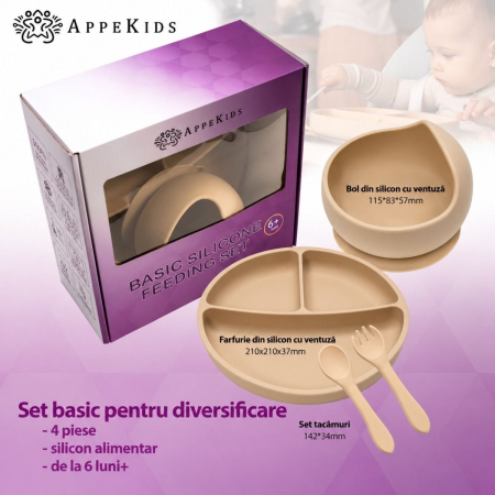 Set pentru diversificare AppeKids Basic, 4 piese, silicon alimentar, 6 luni+ [1]