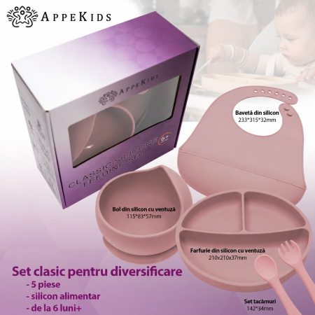 Set pentru diversificare AppeKids Classic, 5 piese, silicon alimentar, 6 luni+ [4]