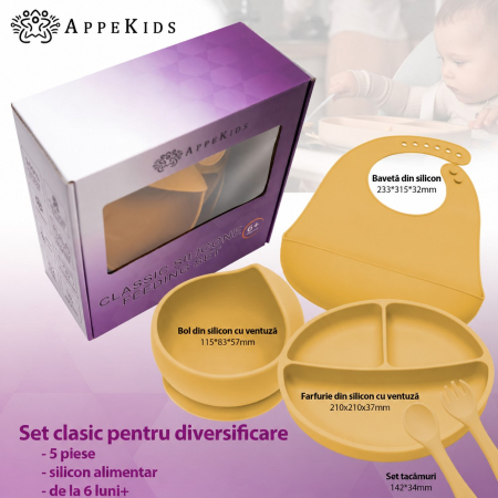 Set pentru diversificare AppeKids Classic, 5 piese, silicon alimentar, 6 luni+ [4]