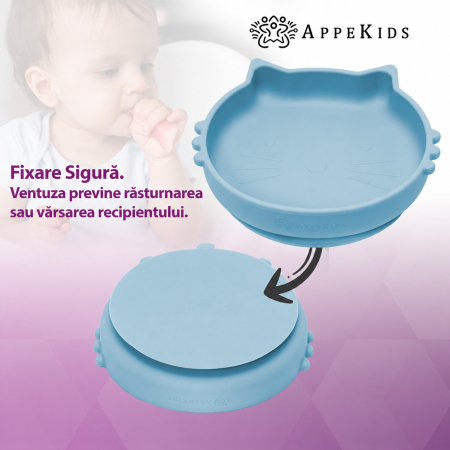 Set pentru diversificare AppeKids Kitty, 5 piese, silicon alimentar, 6 luni+ [5]