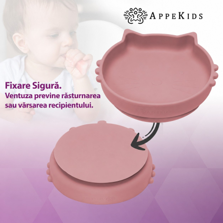 Set pentru diversificare AppeKids Kitty, 5 piese, silicon alimentar, 6 luni+ [5]