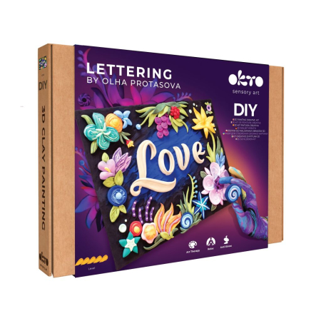 Seturi creative - Set pictura 3D cu argila usoara, 30*40cm - Love