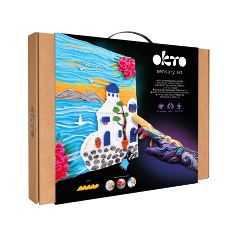 Jucarii - Set pictura 3D cu argila usoara, 30*40cm - Santorini