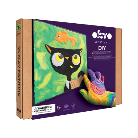 Noutăți - Set pictura cu argila usoara, 29*29 cm - Black Cat