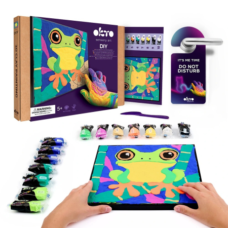 Set pictura cu argila usoara, 29*29 cm - Frog [1]