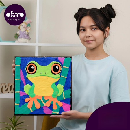 Set pictura cu argila usoara, 29*29 cm - Frog [3]
