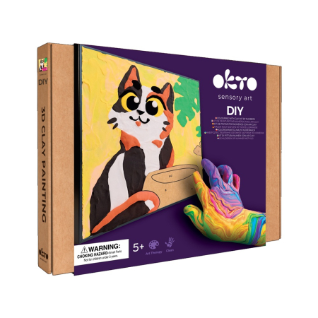 Set pictura cu argila usoara, 29*29 cm - Funny Cat [0]