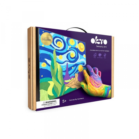Jucarii - Set pictura cu argila usoara, 29*29 cm - Little Prince Night