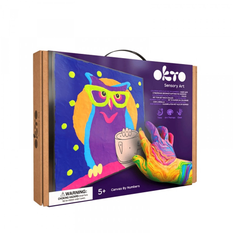 Jucarii - Set pictura cu argila usoara, 29*29 cm - Owl