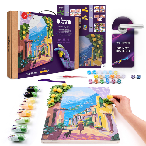 Set pictura si modelare 3D cu argila usoara, 30*40 cm - Lemon weekend [2]