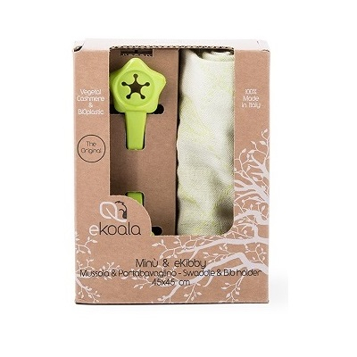 Bavete - Set Swaddle si suport de prindere baveta, eKoala, Green