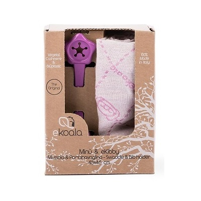 Bavete - Set Swaddle si suport de prindere baveta, eKoala, Purple