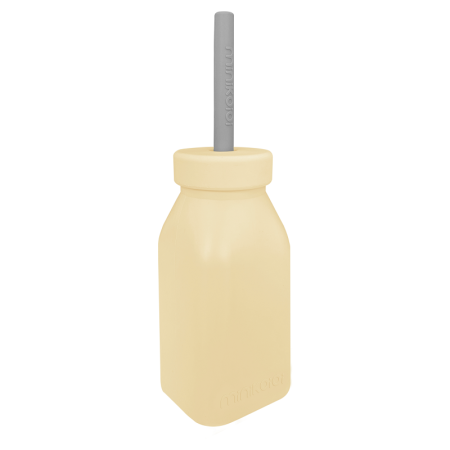 Casă, gradină și bricolaj - Sticla cu pai din silicon, Minikoioi - Mellow Yellow