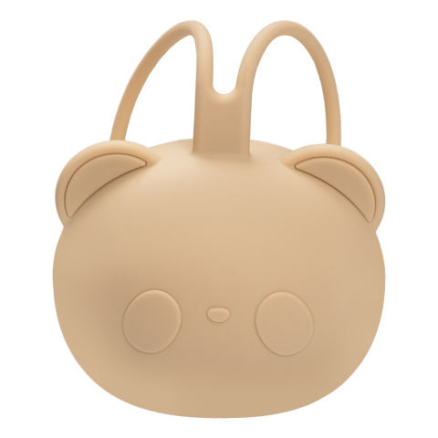 Accesorii - Suport pentru suzeta din silicon, AppeKids, The Little Bear - Bubble Beige