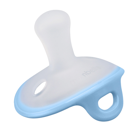 Noutăți - Suzeta deschisa din silicon cu cutie de depozitare, ultra-usoara, 0-6 Luni, Mombella Ciupercuta - Ice Blue