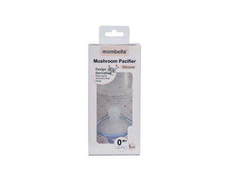 Suzeta deschisa din silicon cu cutie de depozitare, ultra-usoara, 0-6 Luni, Mombella Ciupercuta - Ice Blue [4]