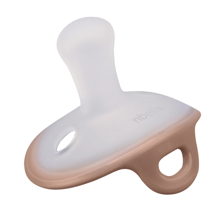 Noutăți - Suzeta deschisa din silicon cu cutie de depozitare, ultra-usoara, 0-6 Luni, Mombella Ciupercuta - Mocha Mousse