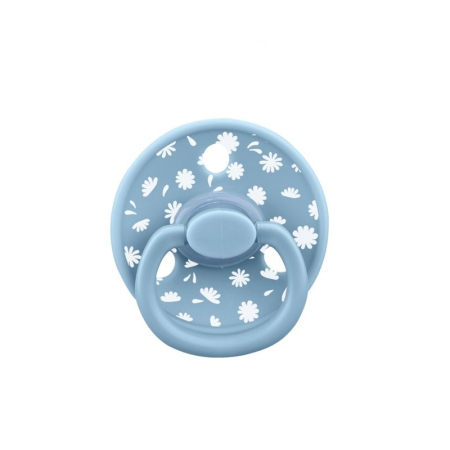 Noutăți - Suzeta din silicon cu cutie de depozitare, 0-6 Luni, Mombella Ciupercuta Fancy - Ice Blue